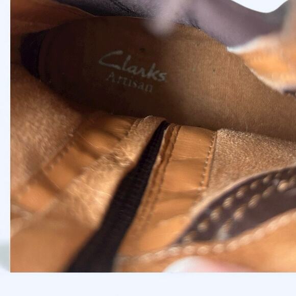 Clarks Artisan Brown Leather Ankle Chelsea Boots Women's size 8.5 M Gorpcore - Picture 7 of 11